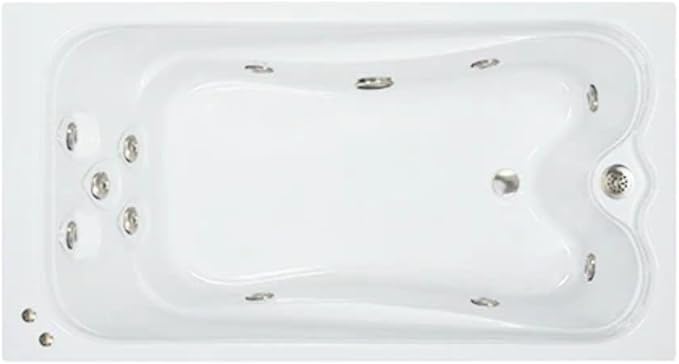 60 in. x 36 in. Elite Series Acrylic Rectangular Drop-In Whirlpool Bathtub with Reversible Drain in White