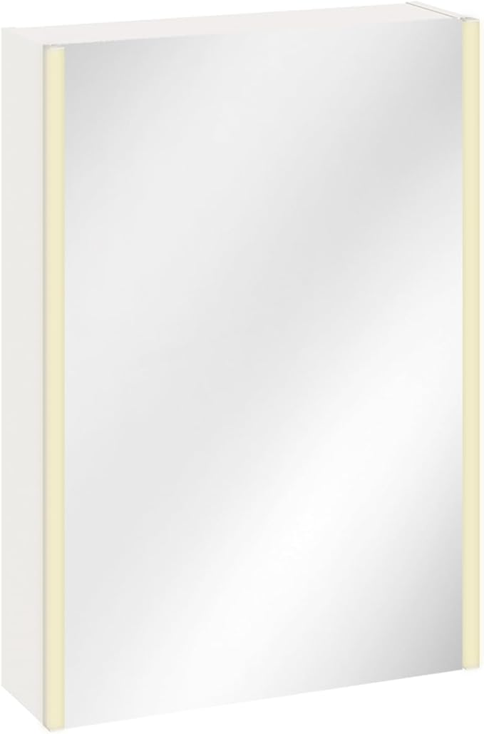 Lighted Bathroom Medicine Cabinet with Mirror,20 x 28 Inch Wall-Mounted Bathroom Wall Cabinet with Storage, LED Lights, Adjustable Shelves,White