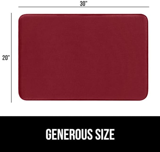 GORILLA GRIP Memory Foam Bath Mat, Soft Absorbent Velvet Bathroom Mats, Durable Dots on Underside, Machine Washable Bathmat, Carpet Rug Room Decor for Shower Tub Floor RV, 30x20 Rugs, Burgundy