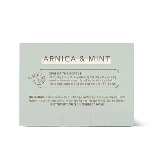 Olivia Care Arnica & Mint All Natural Bar Soap Set, Organic Olive Oil, Triple-Milled, 5 oz Each, 3-Pack, Made in the USA