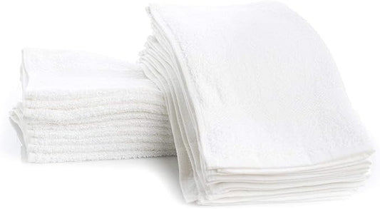 Simpli-Magic 79078 Cotton Washcloths, Pack of 24, 12” x 12”, White