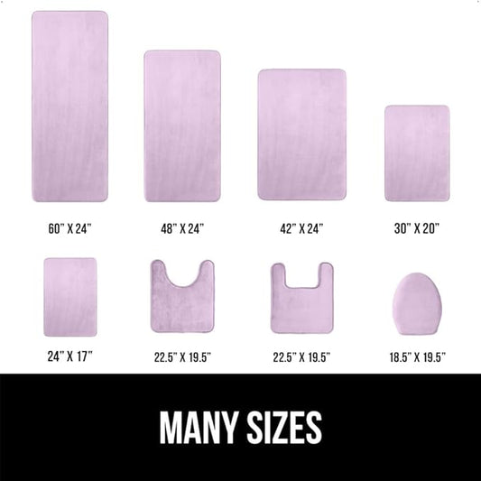 GORILLA GRIP Memory Foam Bath Mat, Soft Absorbent Velvet Bathroom Mats, Durable Dots on Underside, Machine Washable Bathmat, Carpet Rug Room Decor for Shower Tub Floor RV, 30x20 Rugs, Purple