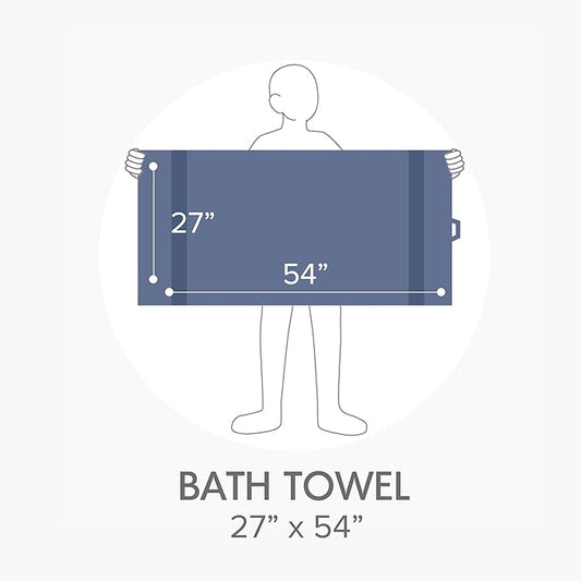 Comfort Spaces Turkish Bath Towel Set of 4 Piece 27x54 Medium 100% Cotton Towels Highly Absorbent Soft Quick Dry Shower for Bathroom Spa Navy Blue