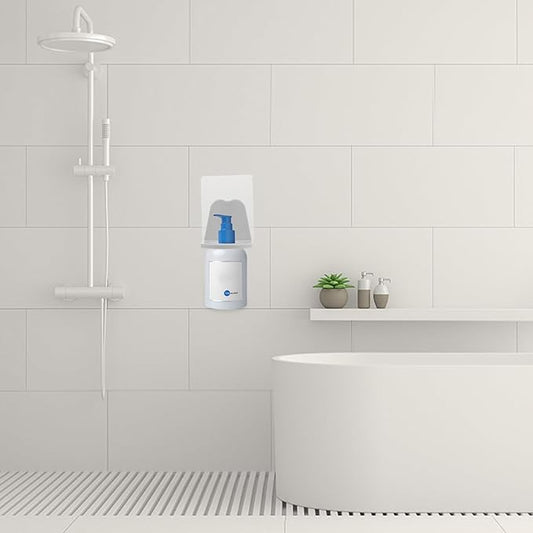 10Pcs Adhesive Hook Rack Multi-Purpose Storage Rack Wall-Mounted Shower Gel Bottle Holder White Hole-Free Bathroom Hook for Shower and Kitchen Use