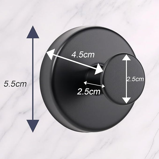Suction Cup Hooks for Shower, Bathroom Hooks for Towels Stainless Steel Wall Hook for Hanging up to 6.5 lbs Hooks for Kitchen, Glass, Mirror (2Pcs Black)