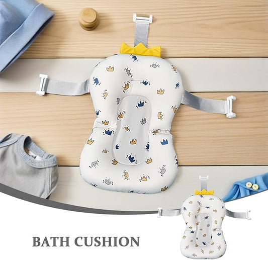 Toyvian Baby Bath Cushion Non-Slip Floating Mat Toddler Bathtub Seat Support for Sink and Tub 19.7X11.8 Inch for Safe Bathing at Home and Travel