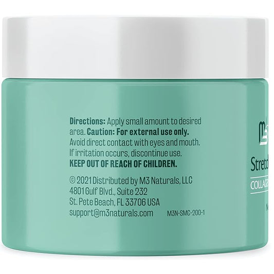 Stretch Mark Cream Infused with Collagen & Stem Cell Maternity Skincare Oil Removes Stretch Mark Prevention & Scar Remover Lotion Green Tea Extract & Raspberry Ketones, 2oz by M3 Naturals