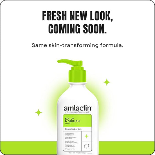 AmLactin Daily Nourish 12% - 14.1 oz Body Lotion with 12% Lactic Acid - Exfoliator and Moisturizer for Dry Skin (Packaging May Vary) (Pack of 2)