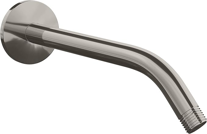 SparkPod 9 Inch Shower Arm with Flange - Solid Stainless Steel Shower Head Extension Arm, Wall-Mounted for Fixed & Handheld Showerheads - Teflon Tape Included (Tall 9", Elegant Brushed Nickel)