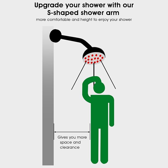 10 Inch Shower Arm with Flange and Stabilizer Bracket, Wall Mounted Shower Pipe Arm 304 Stainless Steel For Fixed Shower Head & Handheld Showerhead, Oil Rubbed Bronze