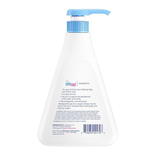 SEBAMED Children's Baby Shampoo Extra Mild Cleanser for Delicate Baby Hair and Scalp (500mL)