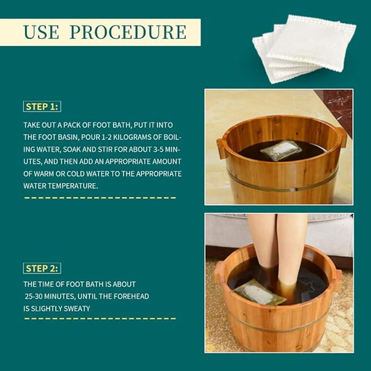 30 Bags Herbal Foot Soak with Mugwort & Ginger, Relaxing Foot Bath for Daily Wellness, 900g Natural Plant-Based Formula, 泡脚药包