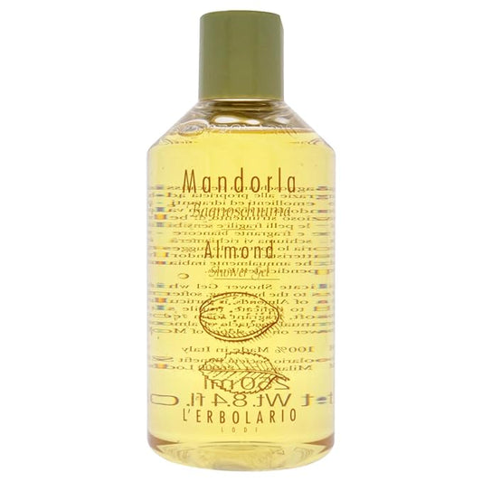 L'Erbolario Shower Gel - Moisturizing Body Wash for Dry Skin - Nourishing Body Soap with Sweet Almond Extract - Warm Amber Scent - Almond - 8.4 oz