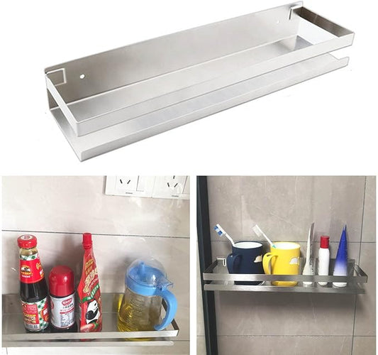 Bathroom Shower Caddy, Stainless Steel Shower Shelf Caddy Rack Storage for Kitchen Basket Organization -15.7 inch Silver
