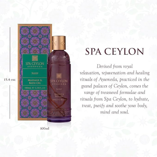 SPA CEYLON Sleep Massage & Bath Oil, Natural Therapy Blend, Ayurveda, Lavender Scented Relaxing Body Massage Oil