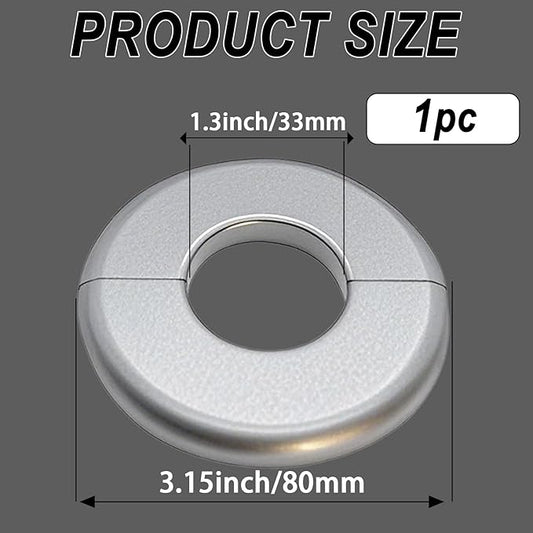 1 Piece ABS Wall Split Flange Round Self-Adhesive Escutcheon Plate Cover Plumbing Pipe Cover for Water Pipe Faucet Decoration 1.3"/33mm, Silver
