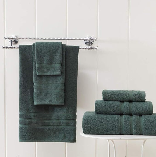 Veteran Textile LLC, Luxury Hotel & Spa, Turkish Cotton Dark Green Towels Bathroom Sets | 6 Pieces Fairfield Green Bath Towels | Soft and Absorbent Green Towel Set for Your Bathroom