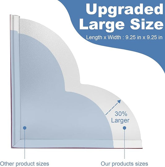 2 Pack Large Shower Splash Guard for Walk in Shower, Upgrade 9.25 x 9.25 In Bath Tub Splash Guards, Shower Corner Bathtub Water Blocker, Waterproof Shower Accessories to Keep Water in Shower