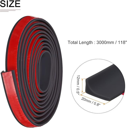 118"x0.8"x0.5" (LxWxH) Collapsible Shower Barrier Stopper - 1 Pack - Good for Bathroom Kitchen - L Shape Water Splash Guard Blocker - Black