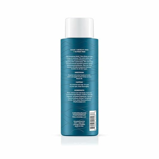 Oars + Alps Body Wash for Men, Mens Body Wash with Vitamin E and Antioxidants, Moisturizing, Hydrating, Paraben & Sulfate Free Cleanser, California Coast, 2pk
