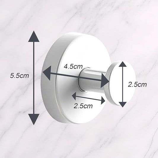 Suction Cup Hooks for Shower, Bathroom Hooks for Towels Stainless Steel Wall Hook for Hanging up to 6.5 lbs for Kitchen, Glass, Mirror(2PCS White)