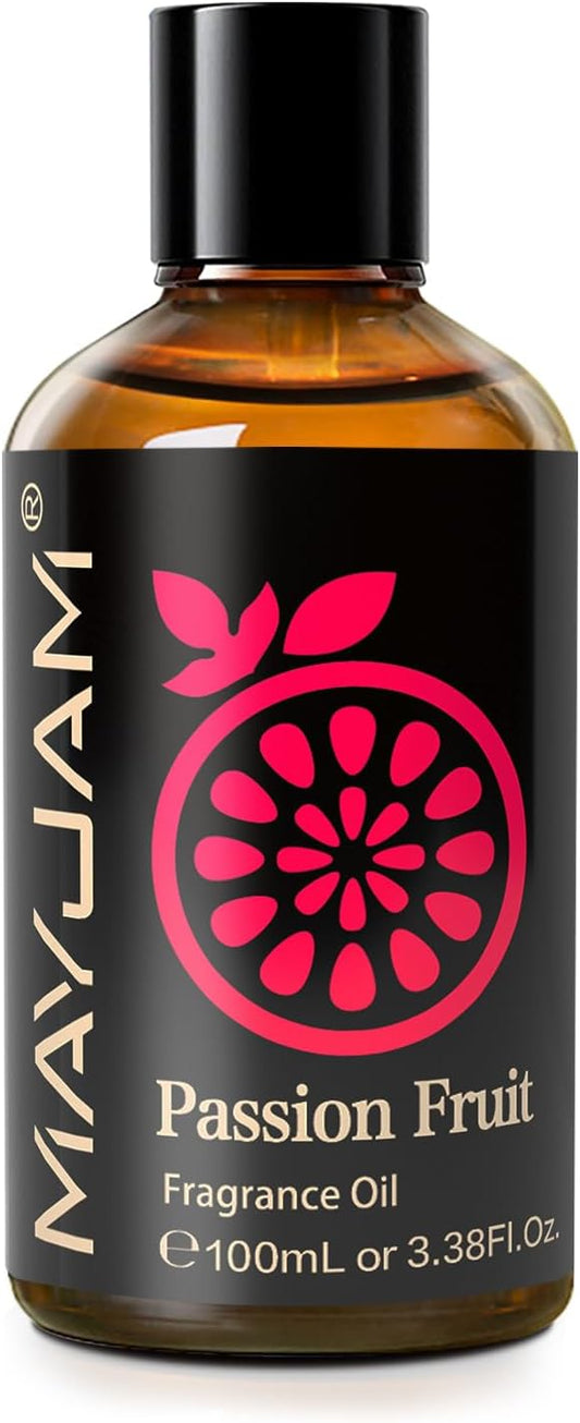 MAYJAM 100ML/3.38FL.OZ Passion Fruit Fragrance Oils with Glass Dropper, Essential Oils for Diffusers for Home, Long Lasting Scented Oils for Diffusers Soap Candle Making