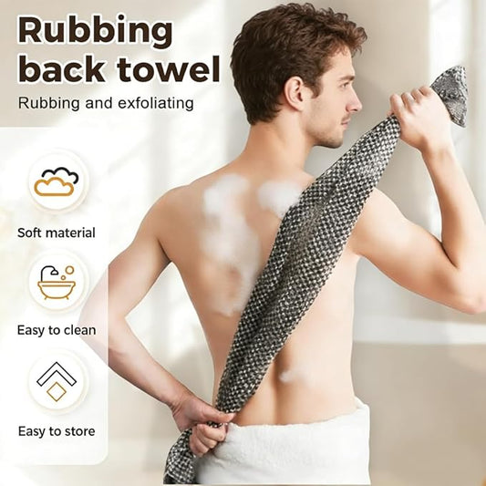 3PCS Exfoliating Shower Towel,2026 New Premium Scrub Wash Back Bath Cloth for Body Face,Exfoliating Washcloth Back Body Scrubber for Home(#Striped)