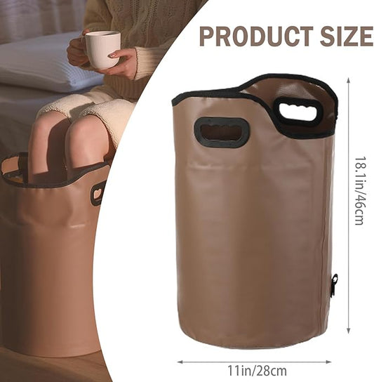 Collapsible Foot Bath Basin with Drainage Hole, Portable Foot Soak Tub with Handles, Travel & Camping Foot Spa Water Bucket