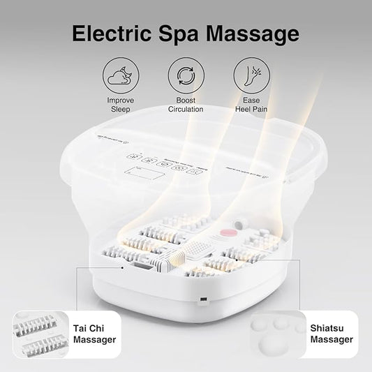 Pedicure Foot Spa with Bubble and Heat,Collapsible Foot Soaking Tub with Remote Control,Pedicure Tools for Feet,Foot Bath Soak Tub Gift for Women/Men,Mom/Dad