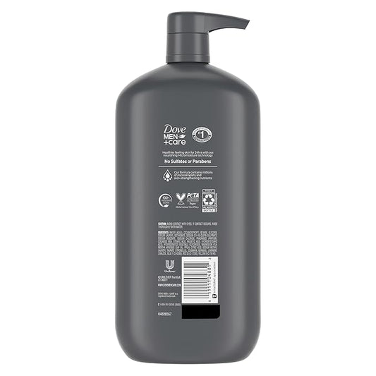 DOVE MEN + CARE Body and Face Wash Invigorating Revive 3N1 with Tea Tree Oil, with 24-Hour Nourishing Micromoisture Technology, 30 oz