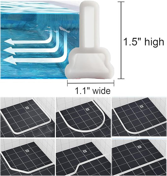 118Inch Collapsible Threshold Water Dam 1.5" high Walkin Shower Guard To Keep Water In Shower Stall Water Barrier Silicone For Dry And Wet Bathroom Kitchen Wheelchair Accessible
