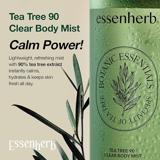 Tea Tree 90 Clear Body Mist for acne skin | 360° Moisture Spraying with Vegan Formula | AHA+BHA+PHA+LHA, Korean Skincare (6.76 fl oz, 200ml)