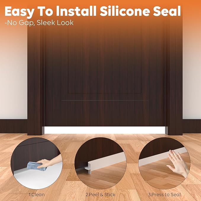 T-Shaped Silicone Door Weather Stripping for Side, 1.37 in x 20 Ft Door Draft Stopper Shower Seal Strip for Door Frame & Windows and Shower Sweep Gaps(White)
