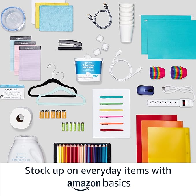 Amazon Basics 4 Cube Storage Organizer - Wire Grid Closet and Storage Shelves, Stackable, White 14"x14"x14"