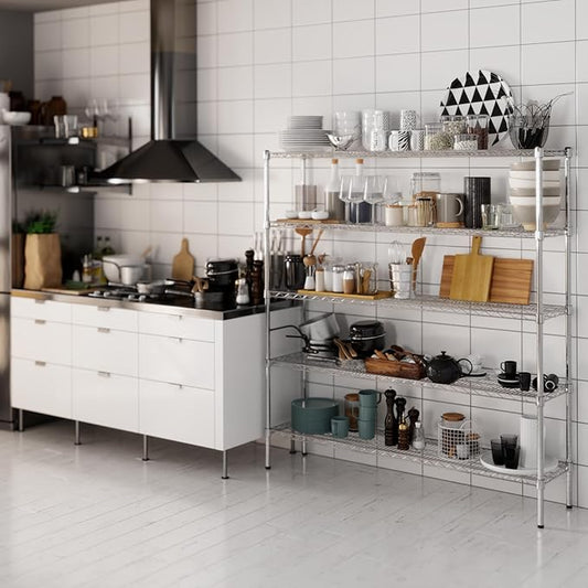 14" Deep x 60" Wide x 64" Height Wire Shelving Kit | 5-Tier | NSF Commercial Storage Rack Unit