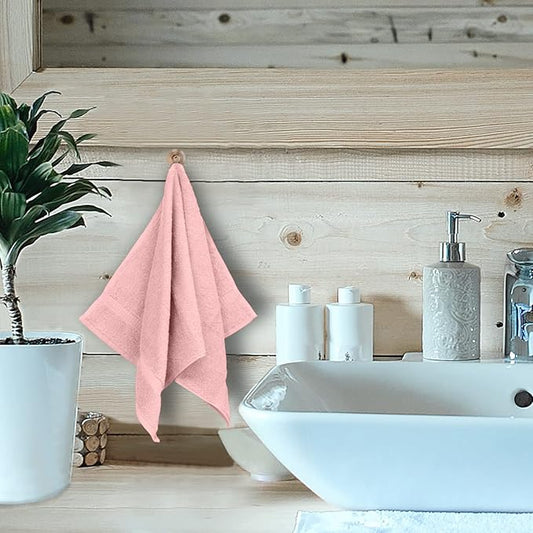 Monogrammed Hand Towel, Personalized Initial Gift, Extra Absorbent 100% Turkish Cotton - Soft Terry Finish - Set of 2 - Black Block Initial G - Embroidered on Pink Towels