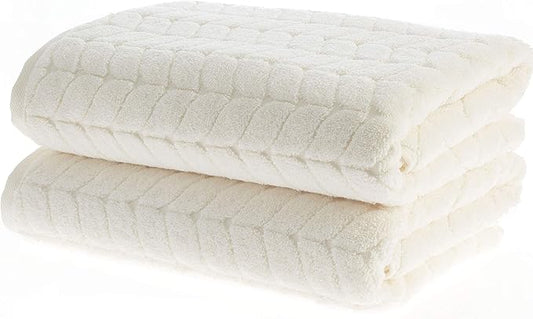 BAGNO MILANO Turkish Cotton Ultra-Soft Plush Absorbent Quick Dry Bathroom Towel Set, Made in Turkey (Cream, 6 pcs Towel Set)