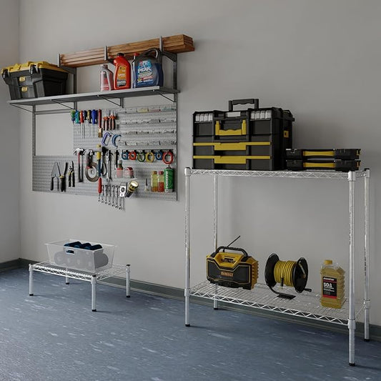 14" Deep x 36" Wide x 34" Height Wire Shelving Kit | 2-Tier | NSF Commercial Storage Rack Unit