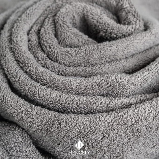 Hencely 18-Piece Bath Towel Set - High Absorbency, Quick Drying - 100% Soft Turkish Cotton - 6 Bath Towels, 6 Hand Towels, 6 Washcloths - Bathroom, Home, Hotel, Spa, and Gym - 18-Pack Gray