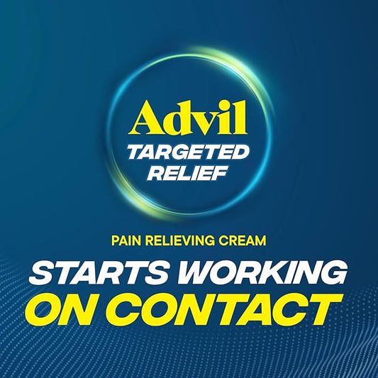 Advil Targeted Relief Pain Relieving Cream with Massage Applicator, Up to 8 Hours of Powerful Relief of Minor Arthritis Pain, Joint Pain, Lower Back Pain and Muscle Pain, 2.5 oz