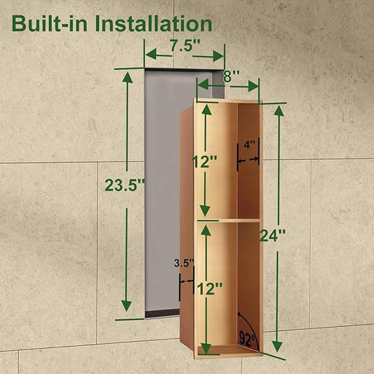 Shower Niche, Stainless Steel Elegant Bathroom Niche, No Tile Needed Recessed Shower Shelf Organizer for Storage