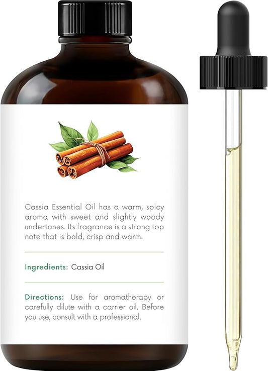 Handcraft Blends Cassia Essential Oil – Huge 4 Fl Oz – 100% Pure and Natural – Premium Grade Essential Oil for Diffuser and Aromatherapy, Skin, Massage, Candle and Soap Making Fragrance