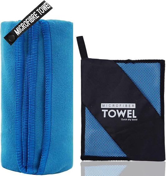 Microfiber Travel Towel, Soft Lightweight Quick Dry Towel, Super Absorbent Compact Travel & Sports & Beach Towels for Camping, Backpack, Gym, Swimming, Yoga, Hiking (M:20"×40" -Blue)