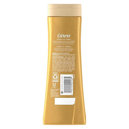 Caress Body Wash, Shea Butter & Brown Sugar, Moisturizing Body Wash for Gorgeous, Radiant Skin, Exfoliating Body Soap Liquid, 20 Fl Oz (Pack of 2)