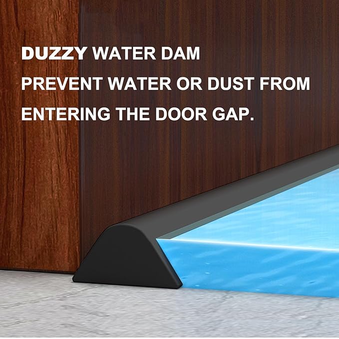 Duzzy 39 Inch Collapsible Shower Water Dam, Shower Threshold Water Stopper Barrier and Retention System and Keeps Water Inside Threshold Dry and Wet Separation, Suitable for Bathroom & Kitchen