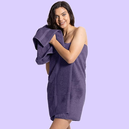 Chakir Turkish Linens 100% Cotton Premium Turkish Towels for Bathroom, 2 Large Bath Towels, 2 Hand Towels, 2 Washcloths (6-Piece Towel Set, Plum)