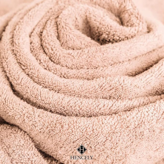 Hencely Premium Bath Towel Set of 4-28x58 Inches - High Absorbency, Quick Drying - 100% Soft Turkish Cotton Towels - Ideal for Home, Bathroom, Hotel, Spa, and Gym - Peach