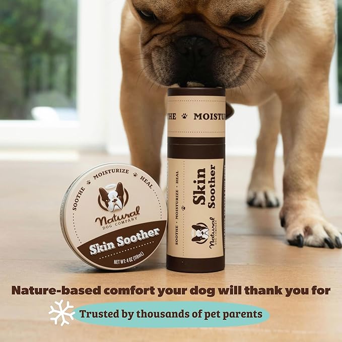 Natural Dog Company Skin Soother Travel Stick 4 Pack – Four 0.15 oz Pocket-Size Dog Skin Balms with Coconut Oil, Cocoa Butter, Calendula & Vitamin E – Helps Soothe Hot Spots, Redness & Irritated Skin