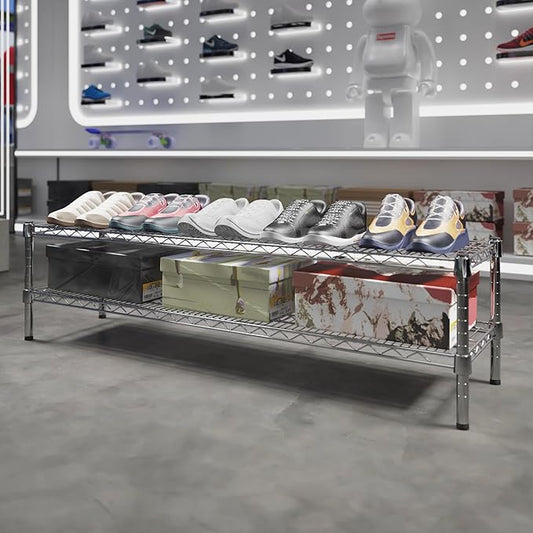 14" Deep x 54" Wide x 14" Height Wire Shelving Kit | 2-Tier | NSF Commercial Storage Rack Unit