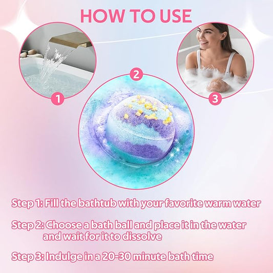 12PCS Bubble Bath Bombs Gift Set,Natural Handmade Bathbombs,Moisturizing Relaxing Shower Bombs,Organic Bath Bomb Kit Spa Gifts for Women,Men,Mom,Girls Boys and Birthday